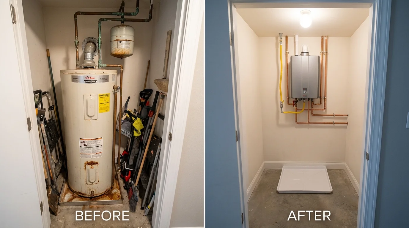 Tank water heater versus wall-mounted tankless unit comparison for Fulton, KY homeowners